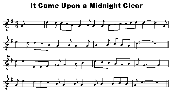 Sheet music for It Came Upon a Midnight Clear