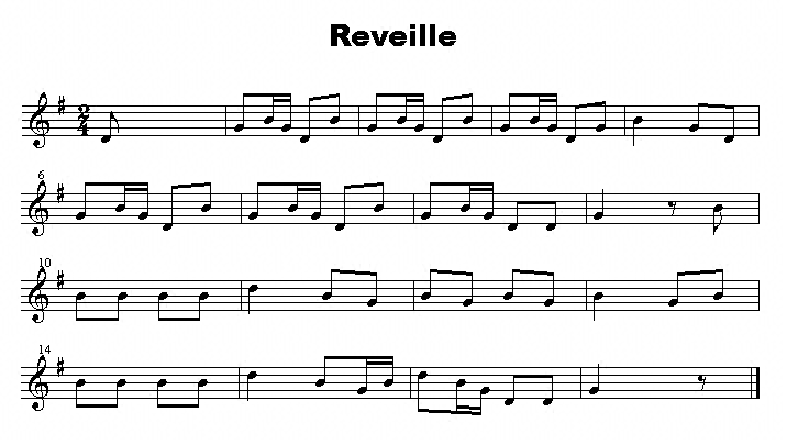 Sheet music for Reveille