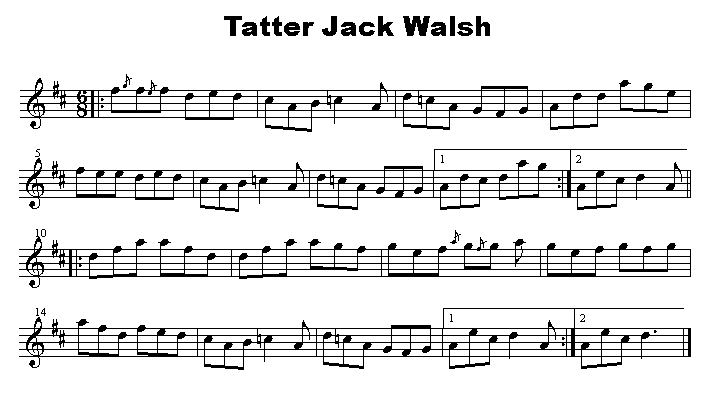 Sheet music for Tatter Jack Walsh